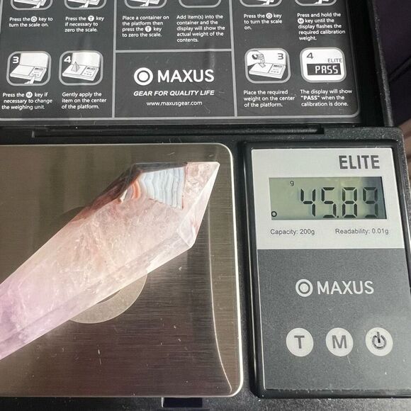 Amethyst Crazy Lace Crystal Wand (#11) - Picture 9 of 9